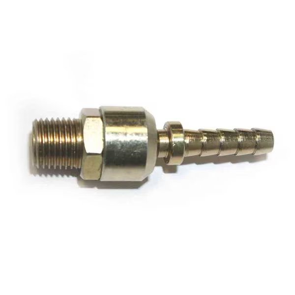 Steel Hose Barb Ball Swivel Fitting, Connector, 1/4 Inch Swivel Barb X 1/4 Inch NPT Male End, PK 6, Interstate Pneumatics, Mfr#: FMBS44-D6